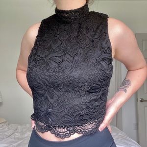 Black High Neck Top
